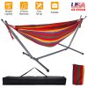 Brazilian Double Hammock 2-Person Steel Canvas Stand w/ Portable Carrying Case  661 LBS Max Load