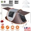 3-4 Person Pop Up, Waterproof Tent includes 4 Poles,2 Mosquito Net Windows, Carrying Bag