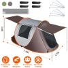 3-4 Person Pop Up, Waterproof Tent includes 4 Poles,2 Mosquito Net Windows, Carrying Bag