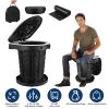 Retractable Portable Potty for Adults Emergency Toilet Kit with Adjustable Height Lid, 20 Garage Bags, Carry Bag
