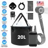 Portable Shower for Camping Include IPX7 Waterproof 6000mAh Rechargeable Pump Filtered Shower Head 5.3Gallon Foldable Bucket