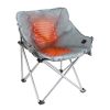 Portable heated camping chair for adults with folding design, 3 heat settings, heated backrest, supports up to 264 lbs