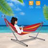 Brazilian Double Hammock 2-Person Steel Canvas Stand w/ Portable Carrying Case  661 LBS Max Load