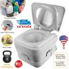 10L/2.64Gal Portable Toilet Camping Porta Potty Leak-proof Flush Travel Commode