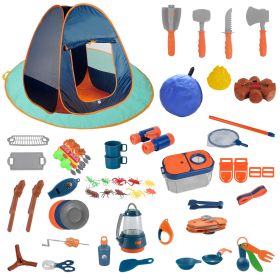 56Pcs Kids Role Play Camping Set For Toddlers over 3 years old