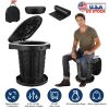 Retractable Portable Potty for Adults Emergency Toilet Kit with Adjustable Height Lid, 20 Garage Bags, Carry Bag