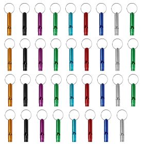 35 aluminum alloy emergency whistles with keychains—extra loud for camping, hiking, hunting, and outdoor emergencies