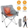 Portable heated camping chair for adults with folding design, 3 heat settings, heated backrest, supports up to 264 lbs