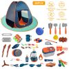 56Pcs Kids Role Play Camping Set For Toddlers over 3 years old
