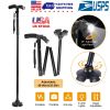 Foldable Aluminum Walking Cane w/LED Light, Adjustable Height