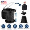 Retractable Portable Potty for Adults Emergency Toilet Kit with Adjustable Height Lid, 20 Garage Bags, Carry Bag