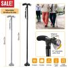 Foldable Aluminum Walking Cane w/LED Light, Adjustable Height