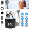 Portable Shower for Camping Include IPX7 Waterproof 6000mAh Rechargeable Pump Filtered Shower Head 5.3Gallon Foldable Bucket
