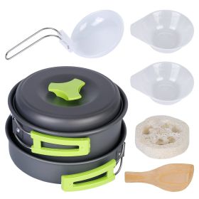 9Pcs Camping Cookware Aluminum Pot Pans Set