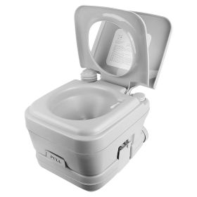 10L/2.64Gal Portable Toilet Camping Porta Potty Leak-proof Flush Travel Commode