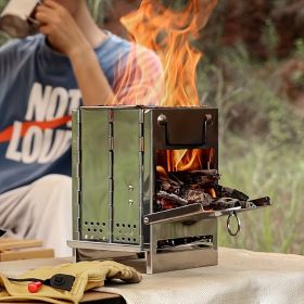 Portable Foldable Square Wood - burning Stove, Compact 8.27*5.51*5.51 - inch Size, Weighing Only 1.7 lb