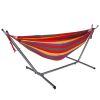 Brazilian Double Hammock 2-Person Steel Canvas Stand w/ Portable Carrying Case  661 LBS Max Load