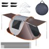 3-4 Person Pop Up, Waterproof Tent includes 4 Poles,2 Mosquito Net Windows, Carrying Bag