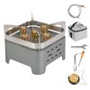 12000W Portable Camping Stove With Cassette Adapter, Windproof, Carrying Case Igniter