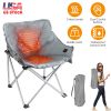 Portable heated camping chair for adults with folding design, 3 heat settings, heated backrest, supports up to 264 lbs