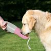 18.6OZ Portable Dog Water Bottle Pet Water Dispenser with Detachable Food Container Leak-Proof Lock Design