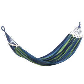 2 Person Canvas Hanging Hammock Swing Bed with Carrying Bag, Holds 330LBS (Option: Blue)