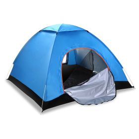 4 Persons Waterproof all Season Instant Setup Tent With Mosquito Net Doors and Carrying Bag (Color: Blue)