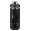 64oz glass sports water bottle with motivational time marker, straw, silicone sleeve, handle, and hydration tracker