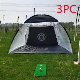 Outdoor Golf Practice Tent (Option: 3PC Black 180x200cm)