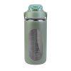 34oz Glass Sports Water Bottle with Straw, Time Marker, Silicone Sleeve, Handle, and Intake Tracker
