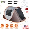 3-4 Person Pop Up Waterproof Tent with 2 Mosquito Net Windows & Carrying Bag