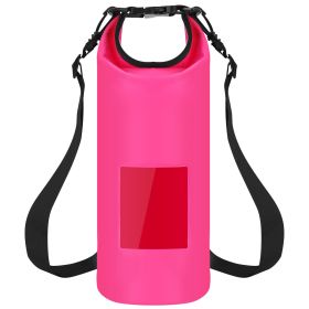 Floating Waterproof Dry Bag – 20L Roll-Top Lightweight Storage Sack with Transparent Window (Option: 20L_Pink)
