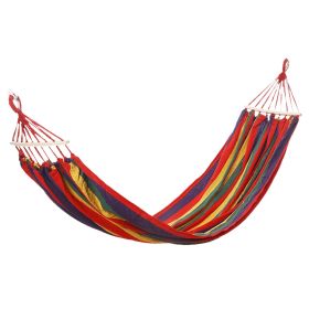 2 Person Canvas Hanging Hammock Swing Bed with Carrying Bag, Holds 330LBS (Option: Red)