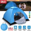 4 Persons Camping Waterproof Pop Up Tent w/2 Mosquito Net Doors Carrying Bag