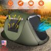 3-4 Person Pop Up Waterproof Tent with 2 Mosquito Net Windows & Carrying Bag