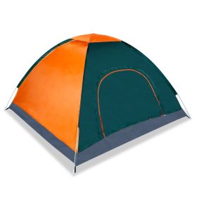 4 Persons Camping Waterproof Pop Up Tent w/2 Mosquito Net Doors Carrying Bag (Option: Orange)