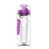 32oz Fruit Infuser Water Bottle with flip-top lid and anti-slip grips