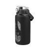 34oz Glass Sports Water Bottle with Straw, Time Marker, Silicone Sleeve, Handle, and Intake Tracker