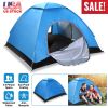 4 Persons Camping Waterproof Pop Up Tent w/2 Mosquito Net Doors Carrying Bag