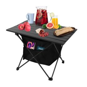 Foldable Camping Table of Rustproof Portable Aluminum Alloy with Storage and Carrying Bag (Option: M)