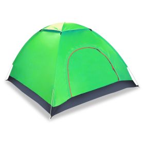 4 Persons Camping Waterproof Pop Up Tent w/2 Mosquito Net Doors Carrying Bag (Option: Green)