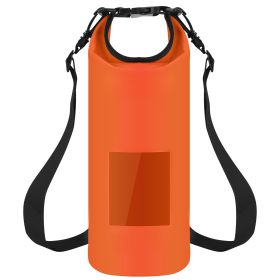 Floating Waterproof Dry Bag – 20L Roll-Top Lightweight Storage Sack with Transparent Window (Option: 20L_Orange)