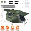 5-8 Person Pop Up Waterproof Tent with 4 Tent Poles, 2 Mosquito Net Windows & Carrying Bag