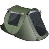 3-4 Person Pop Up Waterproof Tent with 2 Mosquito Net Windows & Carrying Bag