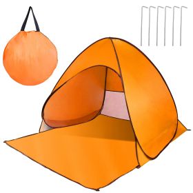Pop Up Beach Tent Sun Shade Shelter Anti-UV Automatic Waterproof Tent Canopy for 2/3 people (Option: Orange)