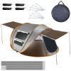 5-8 Person Pop Up Waterproof Tent with 4 Tent Poles, 2 Mosquito Net Windows & Carrying Bag