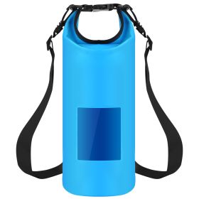 Floating Waterproof Dry Bag – 20L Roll-Top Lightweight Storage Sack with Transparent Window (Option: 20L_Blue)