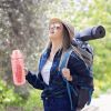 64oz glass sports water bottle with motivational time marker, straw, silicone sleeve, handle, and hydration tracker