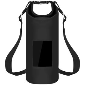5L Floating Waterproof Dry Bag with clear window, lightweight and ideal for kayaking, rafting, boating, and swimming (Option: 5L_Black)