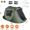 3-4 Person Pop Up Waterproof Tent with 2 Mosquito Net Windows & Carrying Bag